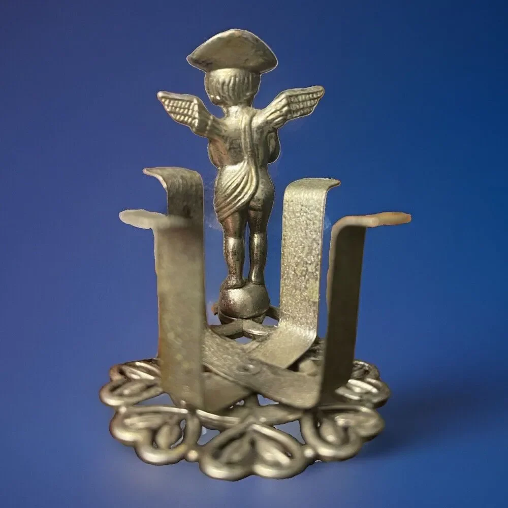 Vintage Regal Silver Plate Angel Cherub Napkin Holder Made in Hong Kong MCM